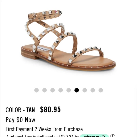 Steve Madden Travel Tan Studded Sandal - Picture 4 of 5
